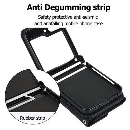 Crossbody Leather Case for Galaxy Z Flip 3-6