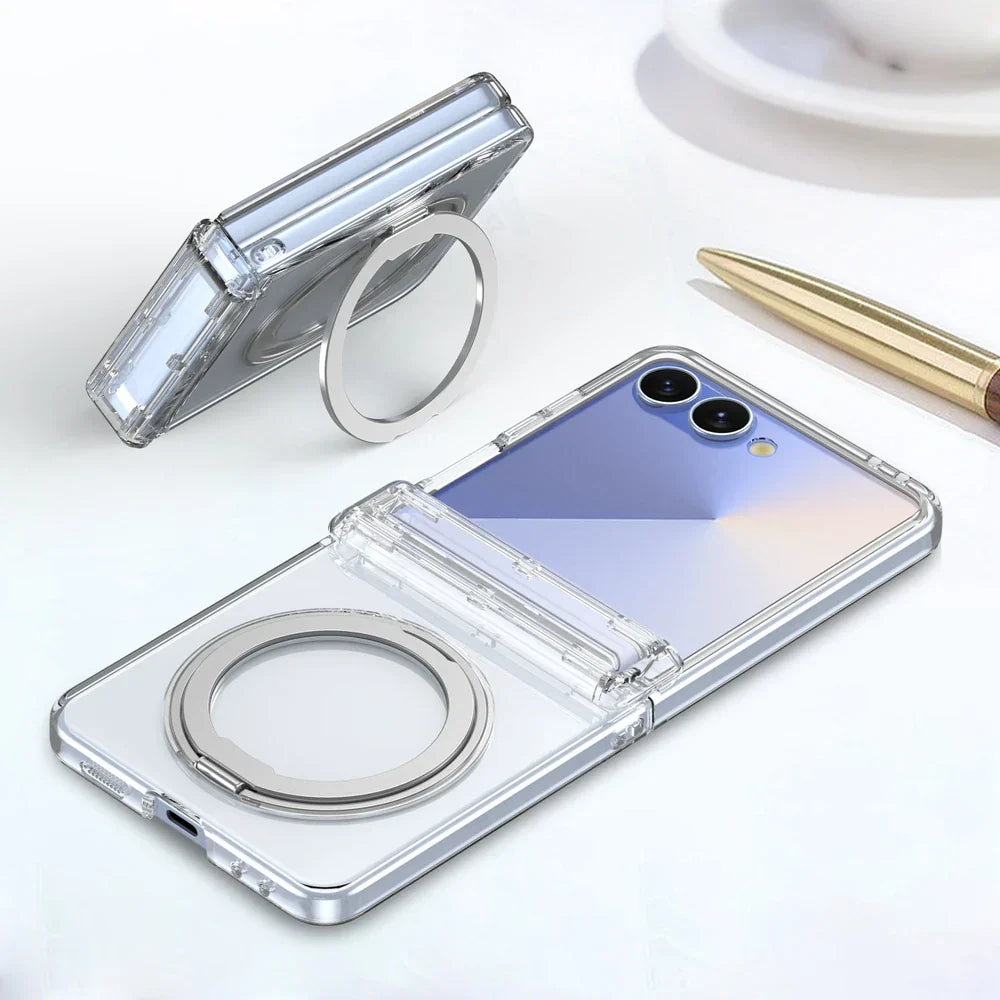 Clear MagSafe Ring Kickstand Cover for Z Flip Series
