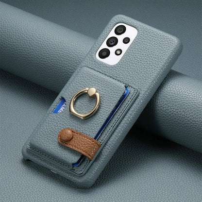 Wallet Leather Ring Holder Case for Samsung Galaxy S