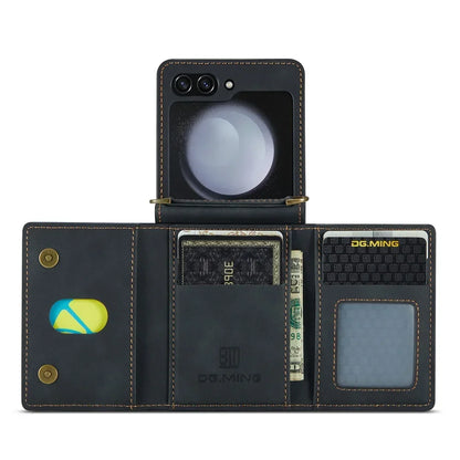 Retro Magnetic Leather Wallet Case for Samsung Galaxy Z Flip 5 - Odin case