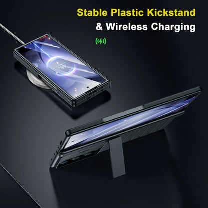 Samsung Z Fold 6 Slide Camera Case With Stand Slim Hinge Protection