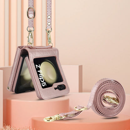 Crossbody Leather Case for Galaxy Z Flip 3-6