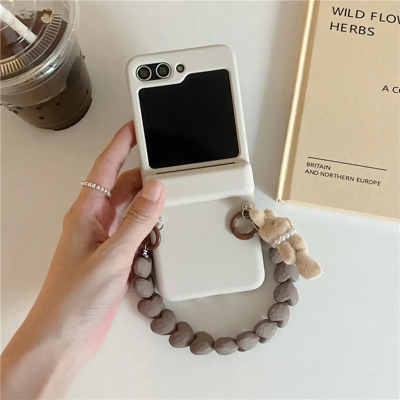 3D Plush Rabbit Case with Bracelet for Samsung Galaxy Z Flip 5