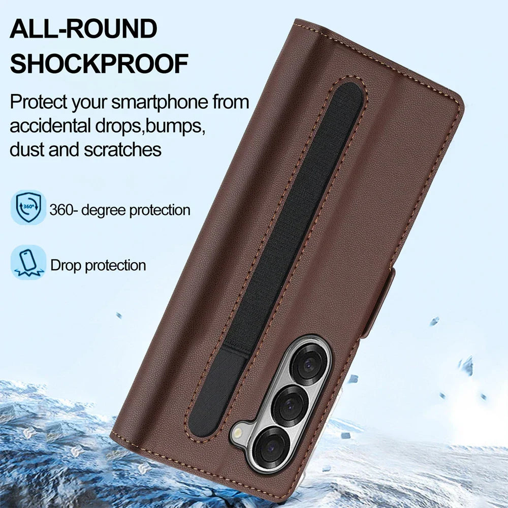 Leather Wallet Kickstand Case for Galaxy Z Fold Series