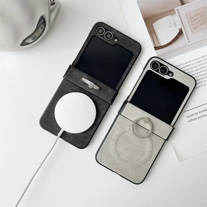 Elegant Leather Stand Case for Z Flip Series
