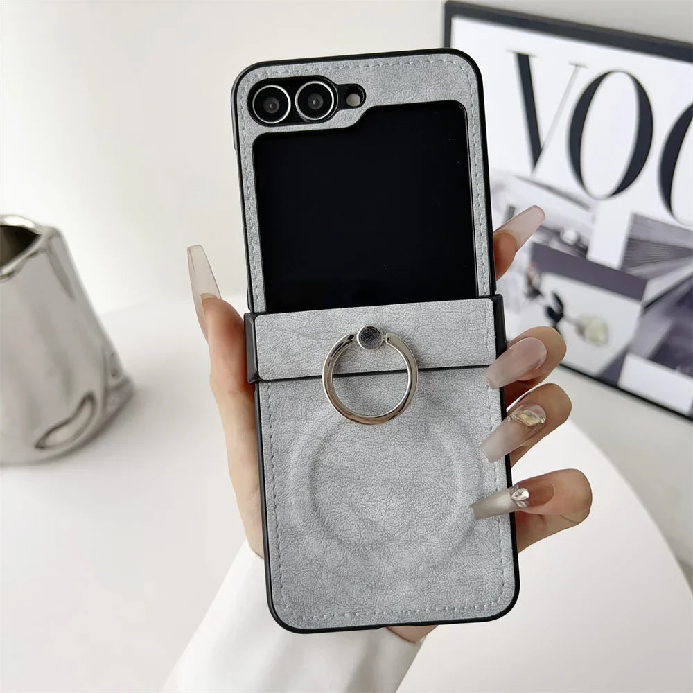 Elegant Leather Stand Case for Z Flip Series