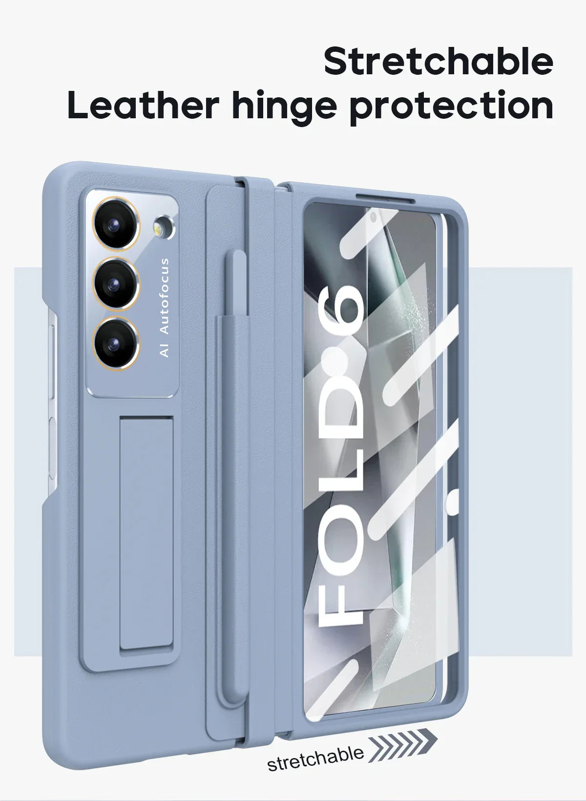 Leather Case with Stand and S-Pen Holder For Samsung Z Fold 6