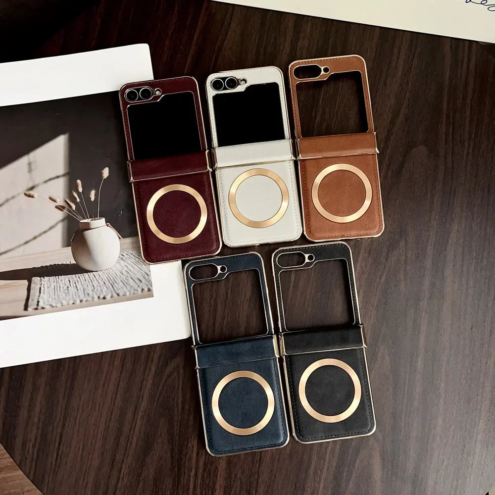 Premium Leather MagSafe Case for Z Flip Series