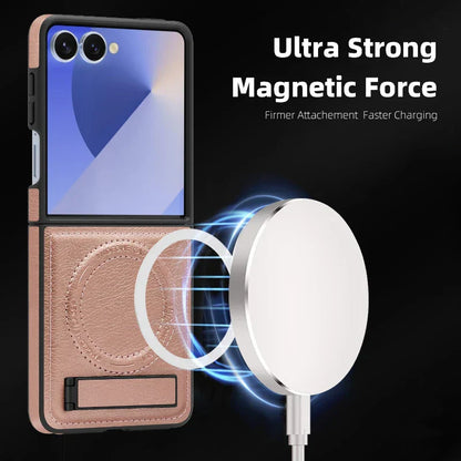 Leather MagSafe Stand Case for Z Flip Series