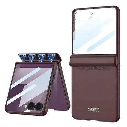 Magnetic Transparent Case with Hinge Protection for Z Flip Series