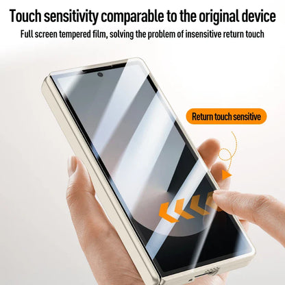 Luxury Leather with Bracket and Screen Protector Case for Samsung Z Fold 6