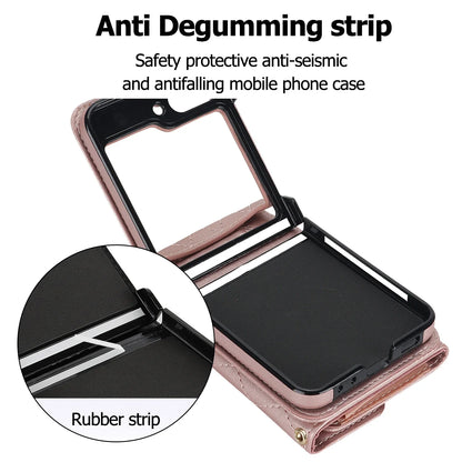 Crossbody Leather Case for Galaxy Z Flip 3-6