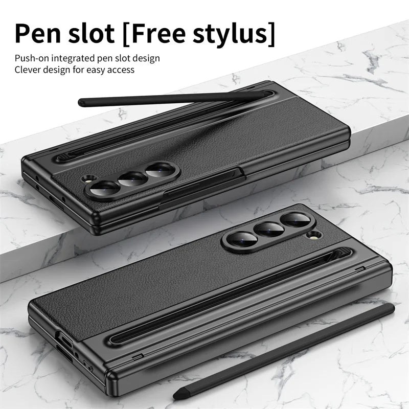 Premium Leather Case with Pen Slot & Full Protection for Z Fold