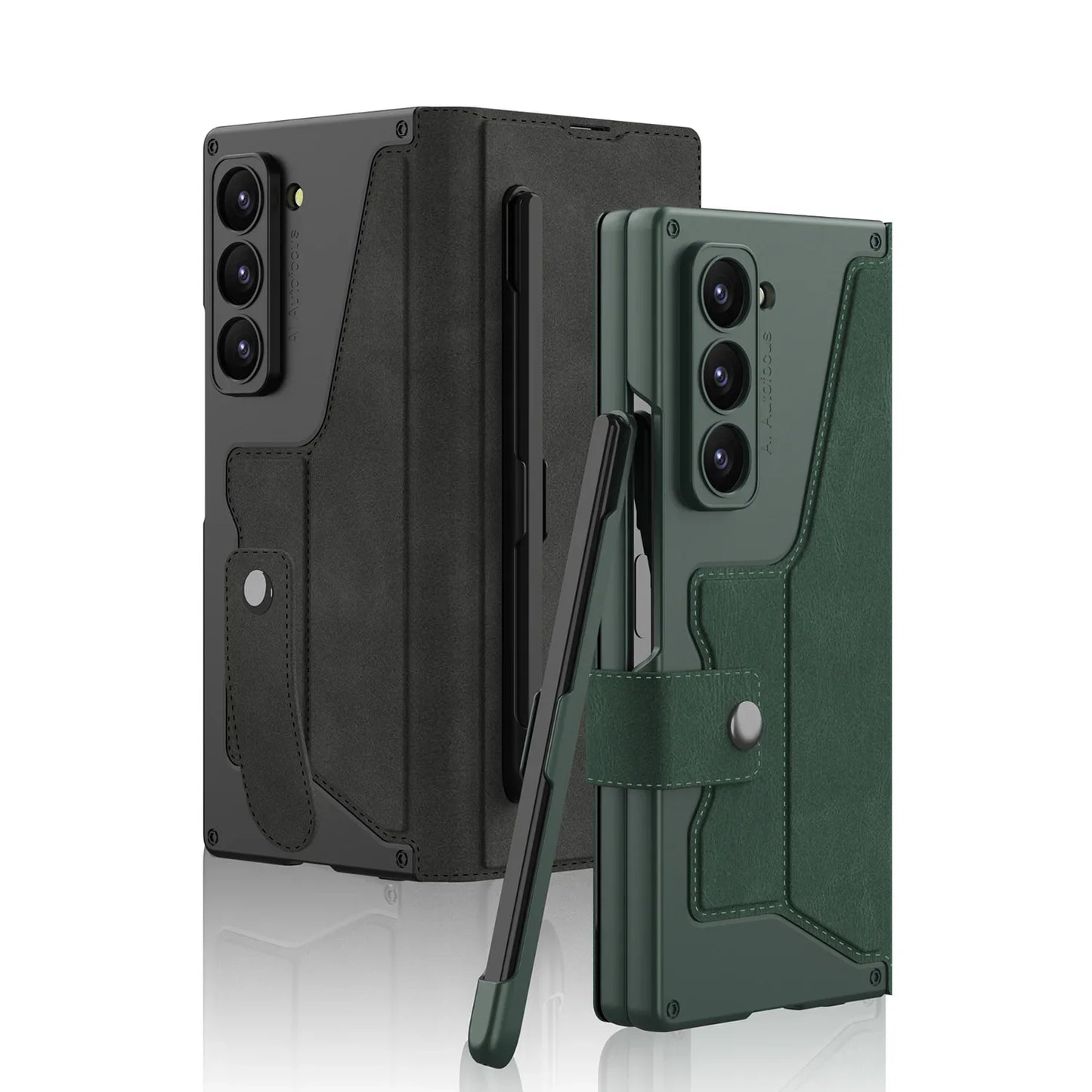 Luxury Flip Leather Case with Pen Holder and Stand for Samsung Galaxy Z Fold 6