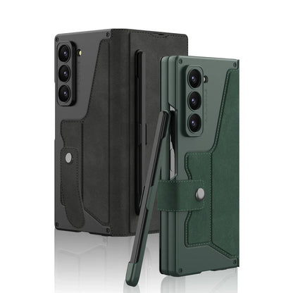 Luxury Flip Leather Case with Pen Holder and Stand for Samsung Galaxy Z Fold 6