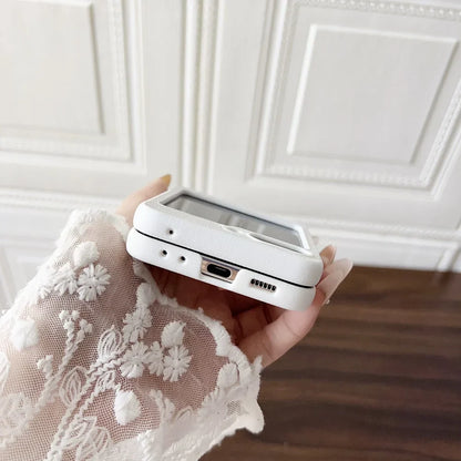 Elegant Leather MagSafe Case for Galaxy Z Flip 5/6/7