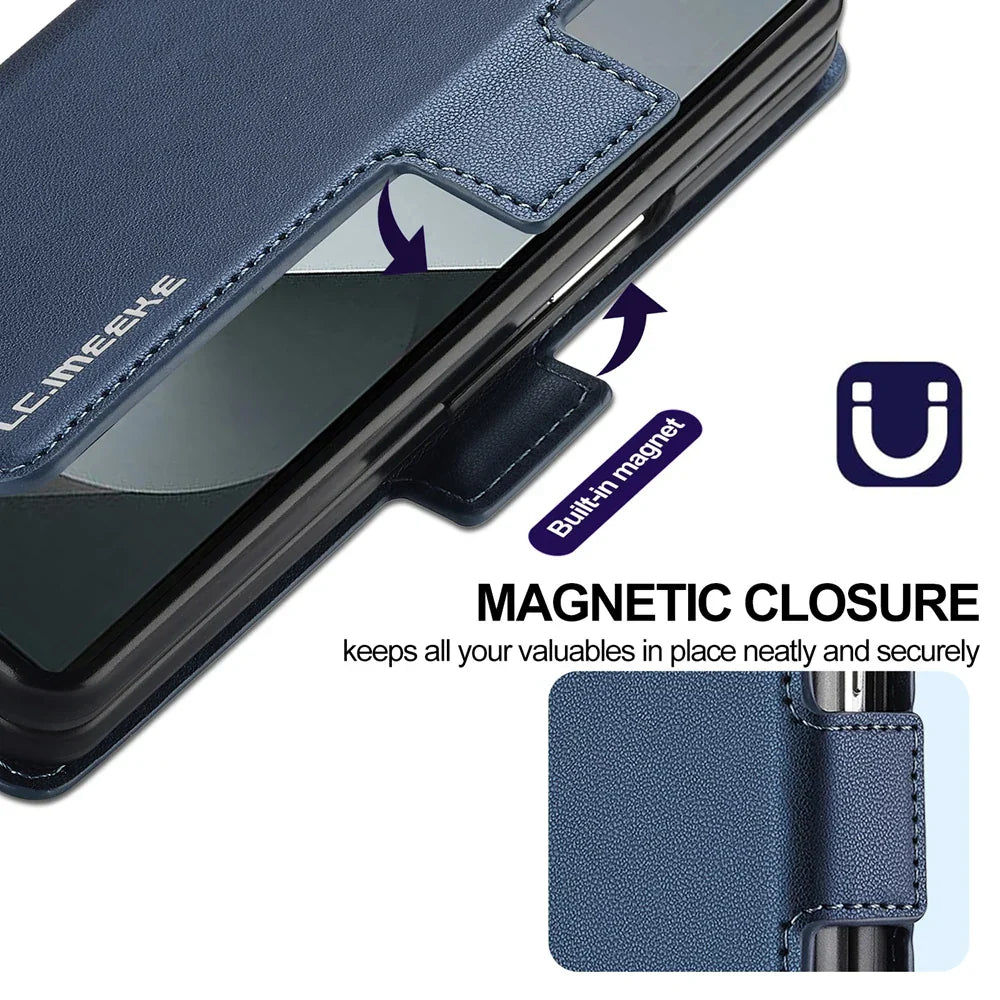 Leather Wallet Kickstand Case for Galaxy Z Fold Series