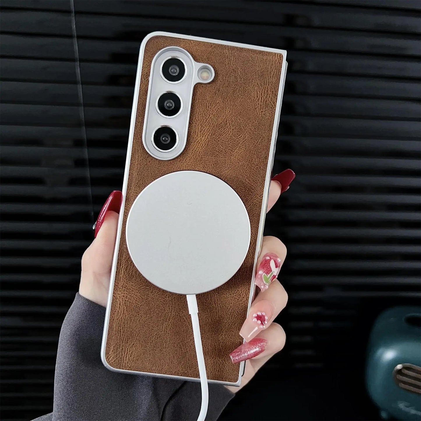 Leather Magsafe Case For Samsung Z Fold Series