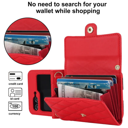 Crossbody Leather Case for Galaxy Z Flip 3-6