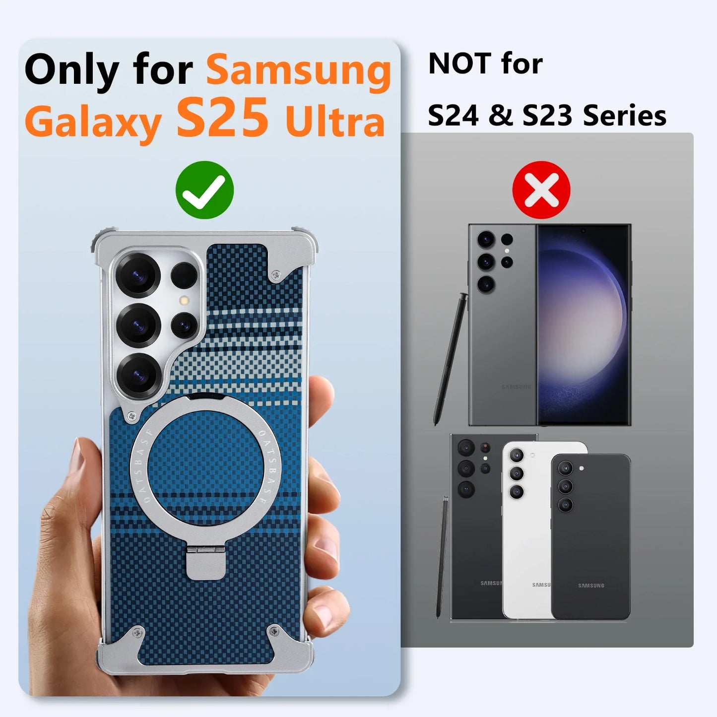 MagFrame Carbon – Sleek Frameless MagSafe Case for Galaxy S25 Ultra