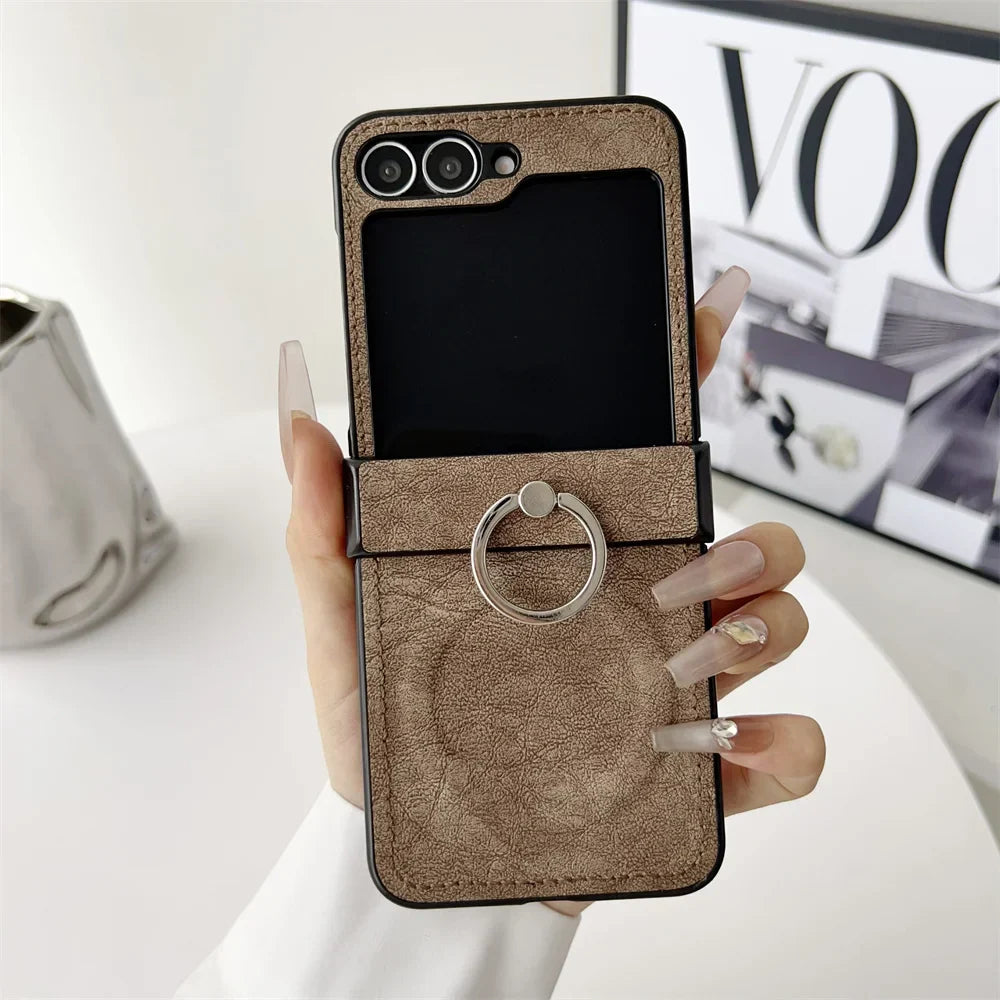Elegant Leather Stand Case for Z Flip Series