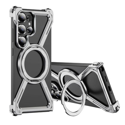 MagFrame 360 – Heavy-Duty Magnetic Aluminum Case with Rotating Stand for Galaxy S Ultra Series