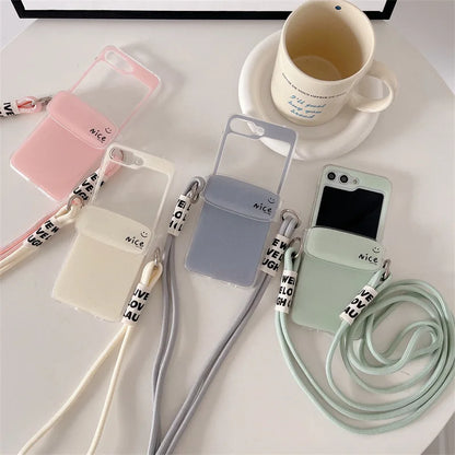 Phone case with plain strap for Samsung Galaxy Z Flip 5