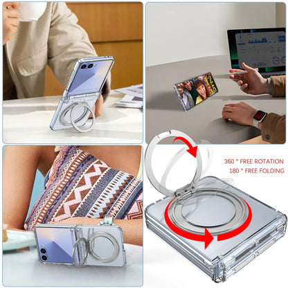 Clear MagSafe Ring Kickstand Cover for Z Flip Series