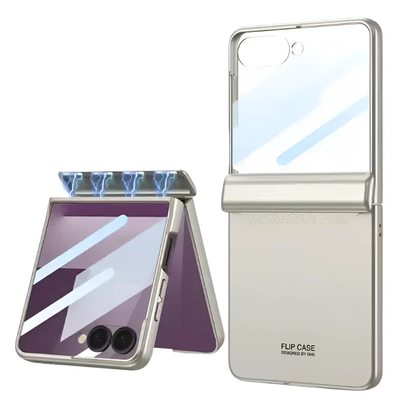 Magnetic Transparent Case with Hinge Protection for Z Flip Series