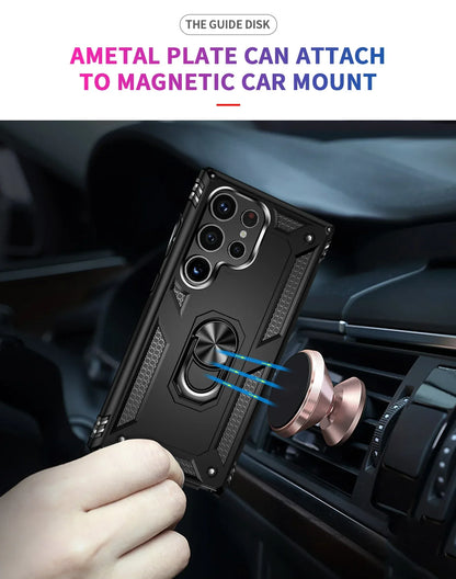 Shockproof S24 Ultra Case with with Metal Ring Bracket - Odin case