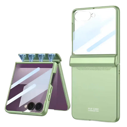 Magnetic Transparent Case with Hinge Protection for Z Flip Series