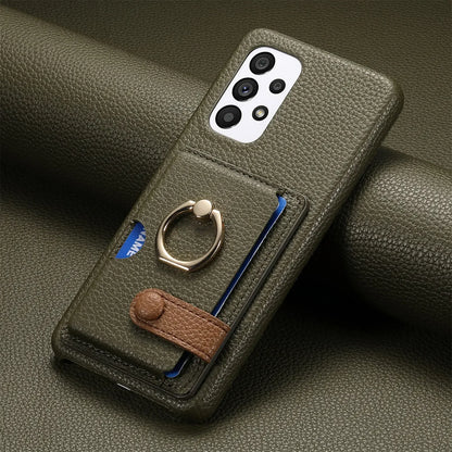 Wallet Leather Ring Holder Case for Samsung Galaxy S