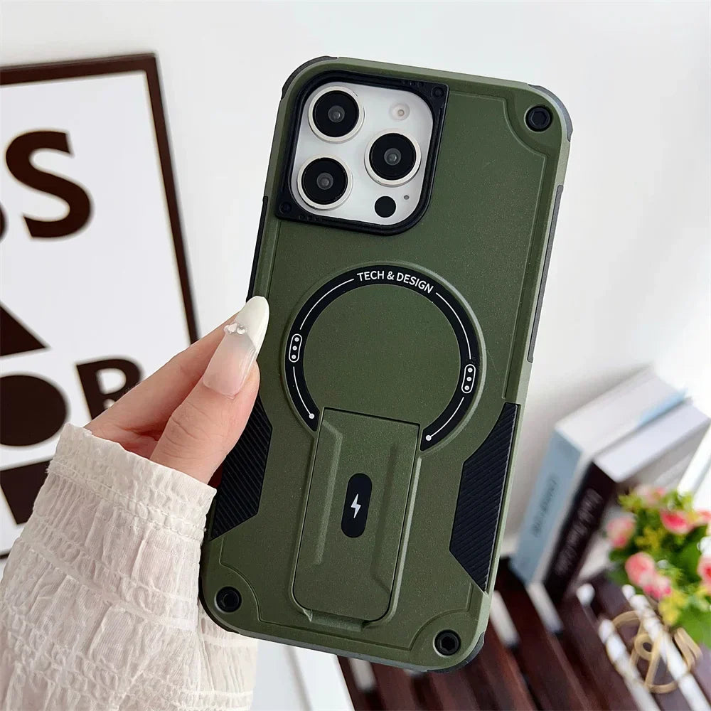 MagSafe Fold Stand Case for iPhone 11-16 Pro Max