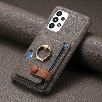 Wallet Leather Ring Holder Case for Samsung Galaxy S