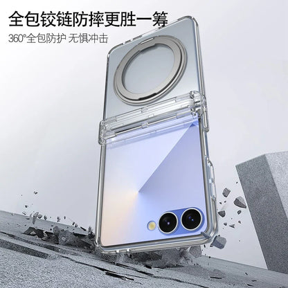 Clear MagSafe Ring Kickstand Cover for Z Flip Series