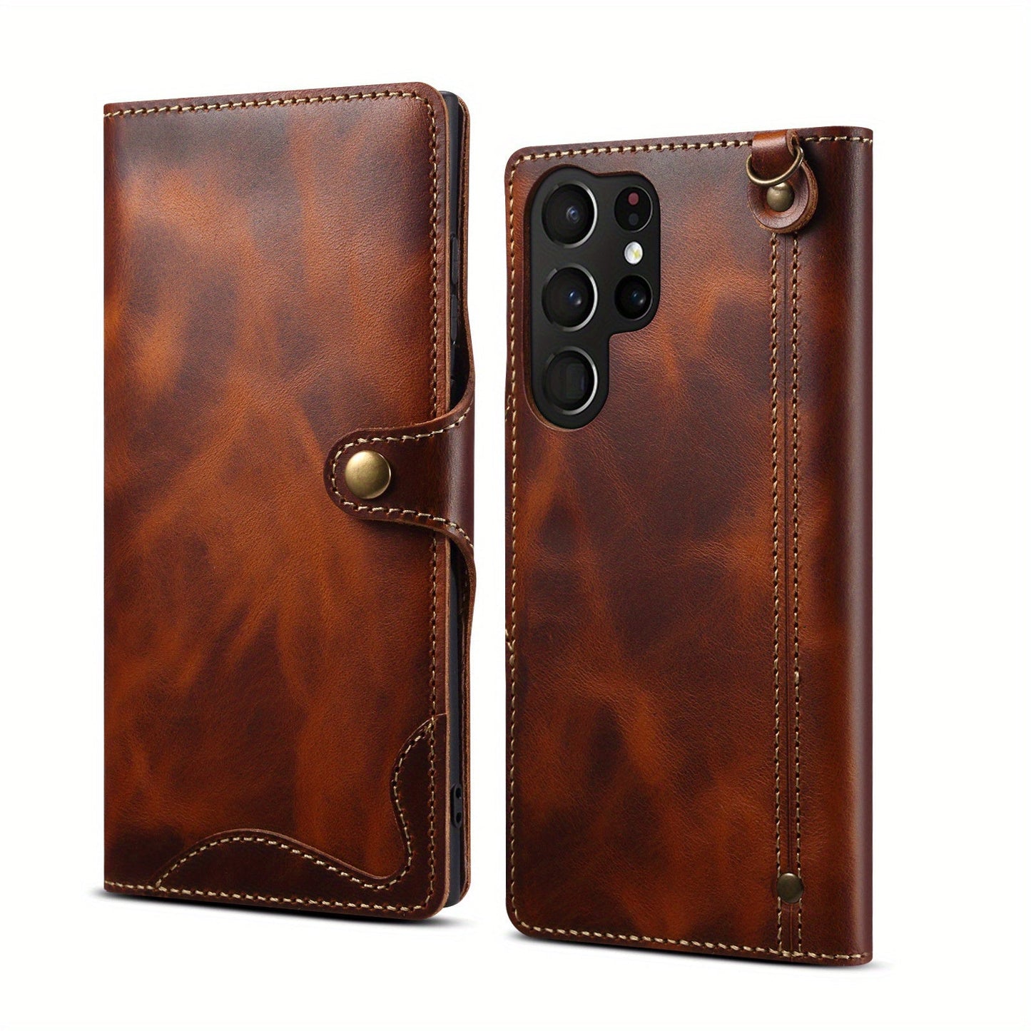 Denior Prestige – Oil-Wax Leather Wallet Case for Galaxy S Series