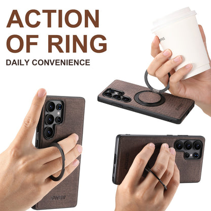 RingMag Leather Case For Samsung Galaxy S Series