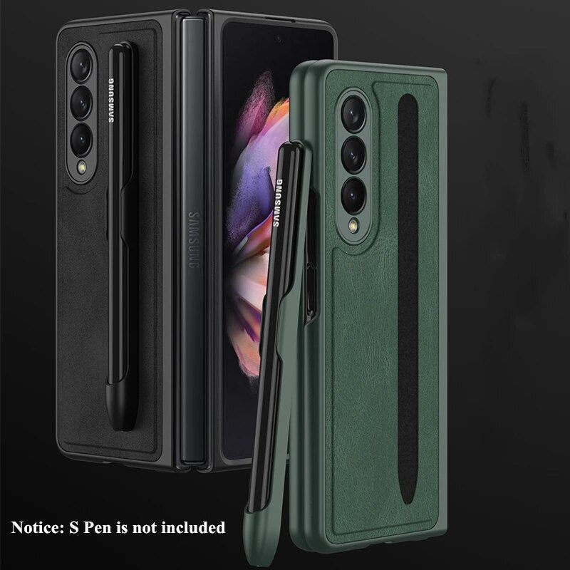 Removable Pen Holder Leather Cover For Z FOLD 4 - Odin case