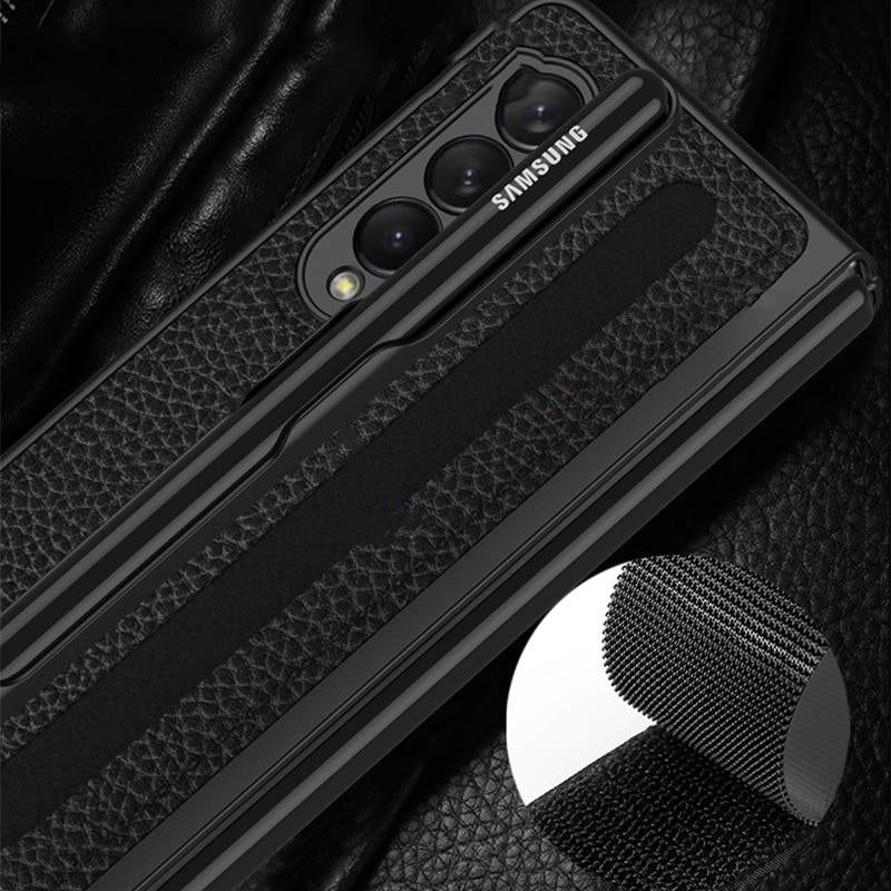 Removable Pen Holder Leather Cover For Z FOLD 4 - Odin case