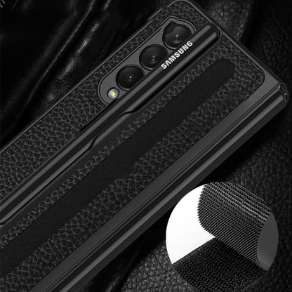 Removable Pen Holder Leather Cover For Z FOLD 4 - Odin case