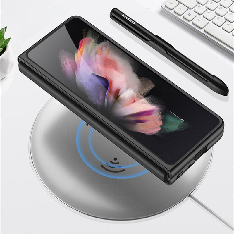 Removable Pen Holder Leather Cover For Z FOLD 4 - Odin case