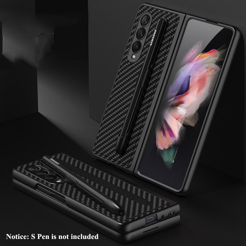 Removable Pen Holder Leather Cover For Z FOLD 4 - Odin case