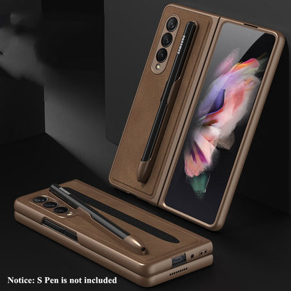 Removable Pen Holder Leather Cover For Z FOLD 4 - Odin case